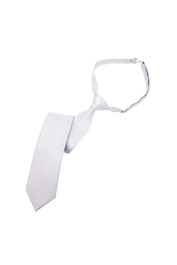 Men’s 20”x2.75” Banded Poly Satin Solid Color Adjustable Windsor Pre-tied Tie, Multiple Colors Available