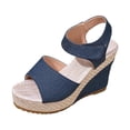 thumbnail image 2 of Bkhluea Women Wedge Heel Sandals Open Toe Ankle Strap Platform Shoes for Summer Party Wedding Beach Casual Daily Wear, 2 of 7