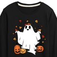 thumbnail image 3 of Instant Message - Fall - Ghost Play In Leaves Too - Toddler & Youth Long Sleeve Graphic T-Shirt, 3 of 6