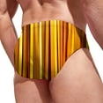 thumbnail image 4 of Yindaity Mens Stripe Swim Briefs Retro Swimwear Sexy Bikini Swimsuit Print Bathing Suit Yellow,L, 4 of 4