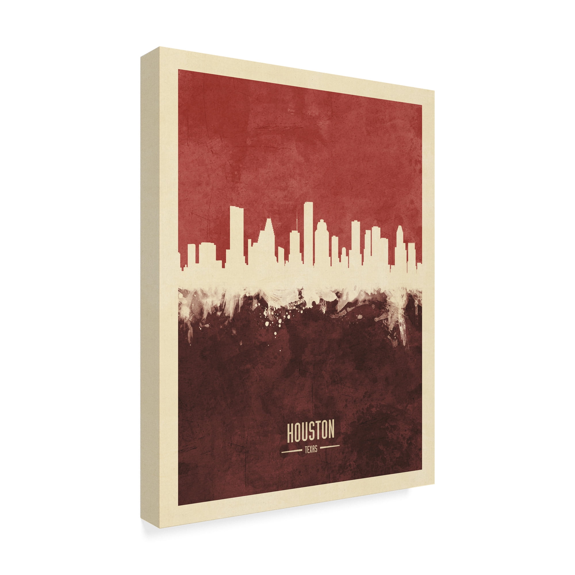Trademark Fine Art 'Houston Texas Skyline Red II' Canvas Art by Michael Tompsett