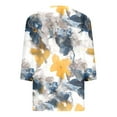 thumbnail image 5 of DeHolifer Womens T Shirt V-Neck 3/4 Sleeve Marble Print Loose Casual T Shirt Summer Fashion Blouse Tops Yellow L, 5 of 5
