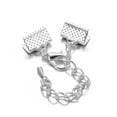 thumbnail image 2 of 10pcs/lot Ribbon Leather Cord End Fastener Clasps With Chains Lobster Clasps Connectors For Bracelet Diy Jewelry, 2 of 2