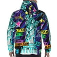 thumbnail image 7 of Picia New York City Pattern Casual Men's Hoodie - Lightweight Hooded Sweatshirt with Kangaroo Pocket, Comfortable Pullover for Everyday, Travel-Small, 7 of 7