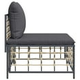 thumbnail image 2 of vidaXL Garden Middle Sofa with Dark Grey Cushions Poly Rattan, 2 of 4