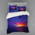 thumbnail image 2 of Ambesonne Nautical Bedding Set 3 Pcs, Dream Sunset Magenta, Twin XL, Purple Blue, 2 of 3