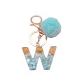 thumbnail image 1 of Flmtop Letter Pendant Plush Ball Key Chain Resin Sequin Buckle Keyring Holder Charm Decoration, 1 of 10