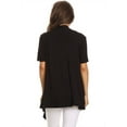thumbnail image 4 of Women's  Basic Casual Solid Short Sleeve Open Front Cardigan (S-3X), 4 of 4