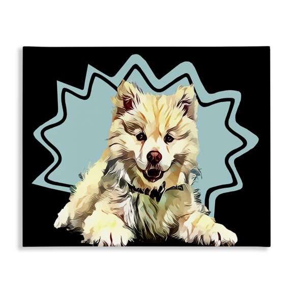 Stupell Industries Eclectic Spitz Fluffy Blue Pop Art Canvas Art, 20 x 16, by Kim Curinga