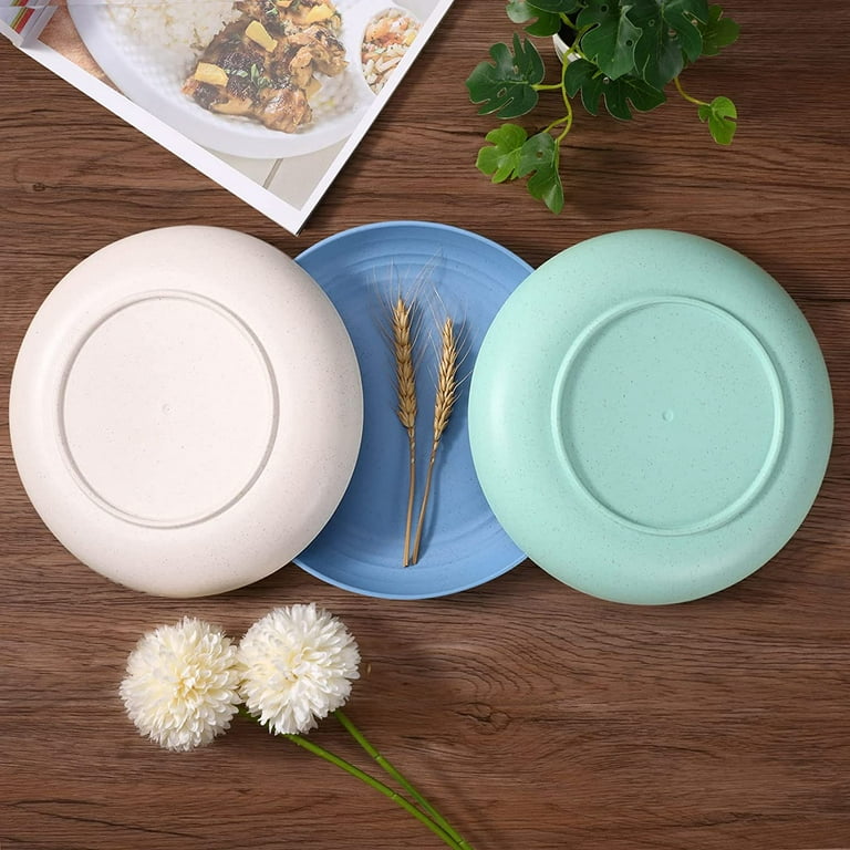 Wheat Straw Plates Set of 4 - Microwave Safe Dinner Plates