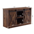 thumbnail image 4 of GZXS Modern Farmhouse TV Stand with Sliding Barn Doors, Media Entertainment Center Console Table, 2-Tier Large Storage Cabinets,Rustic TV Stand for Living Room Bedroom, Rustic Brown, 4 of 9