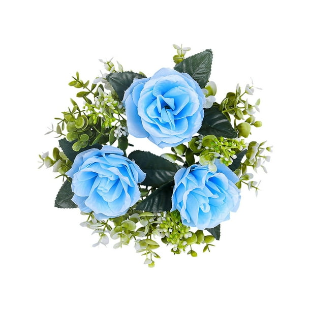 Buy 2 get 10% off Simulation Flowers Candlestick Wreaths Living Room Table Decorations Ornaments Roses Candles Cups Atmosphere Decoration Props