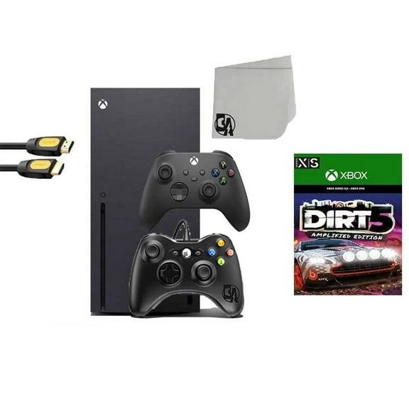 Pre-Owned Restored Xbox Series X Video Game Console Black with Dirt 5 BOLT AXTION Bundle with 2 Controller