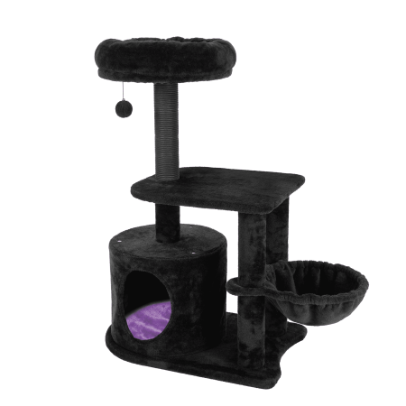 Bifanuo Gothic Cat Tree, 36.5" Black Cat Tower for Indoor Cats with Large Cat Condo, Cat Scratching Post, for Small-Medium Cats