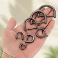 thumbnail image 2 of 2pcs Shackle Screw D Rings U Shape D-Ring Replacement for Purse Keychain Strap Buckle, 2 of 10