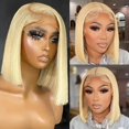 thumbnail image 1 of Peluca Bangxunk Blonde Bob 613 de cabello humano, densidad 200%, 35 cm, 1 of 9