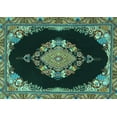 thumbnail image 1 of Ahgly Company Indoor Rectangle Medallion Turquoise Blue Traditional Area Rugs, 7' x 9', 1 of 4
