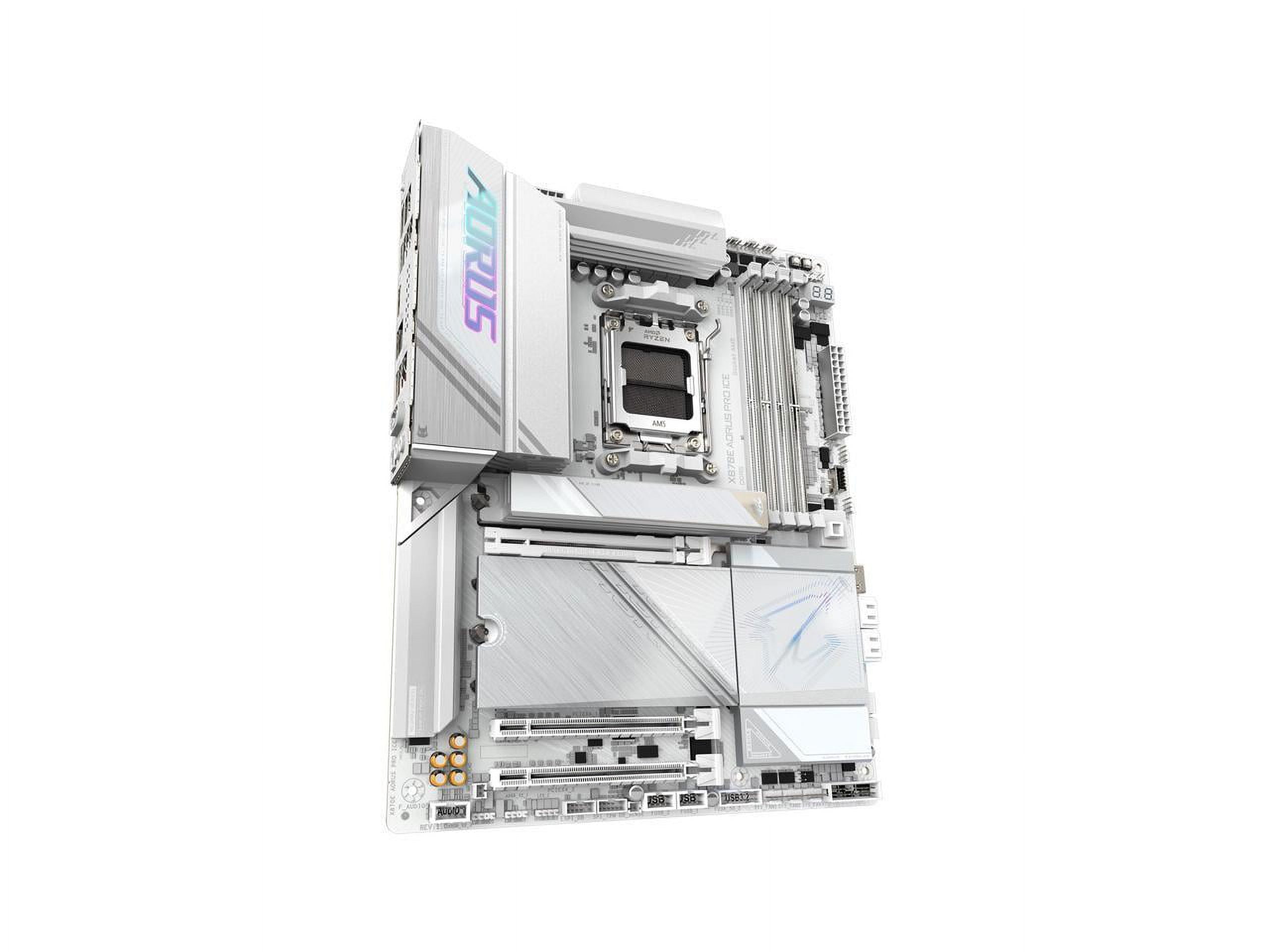 GIGABYTE X870E AORUS PRO ICE AM5 LGA 1718, ATX, DDR5, 4x M.2, PCIe 5.0, USB4, Wi-Fi 7, 2.5GbE LAN, EZ-Latch, 5-Year Warranty