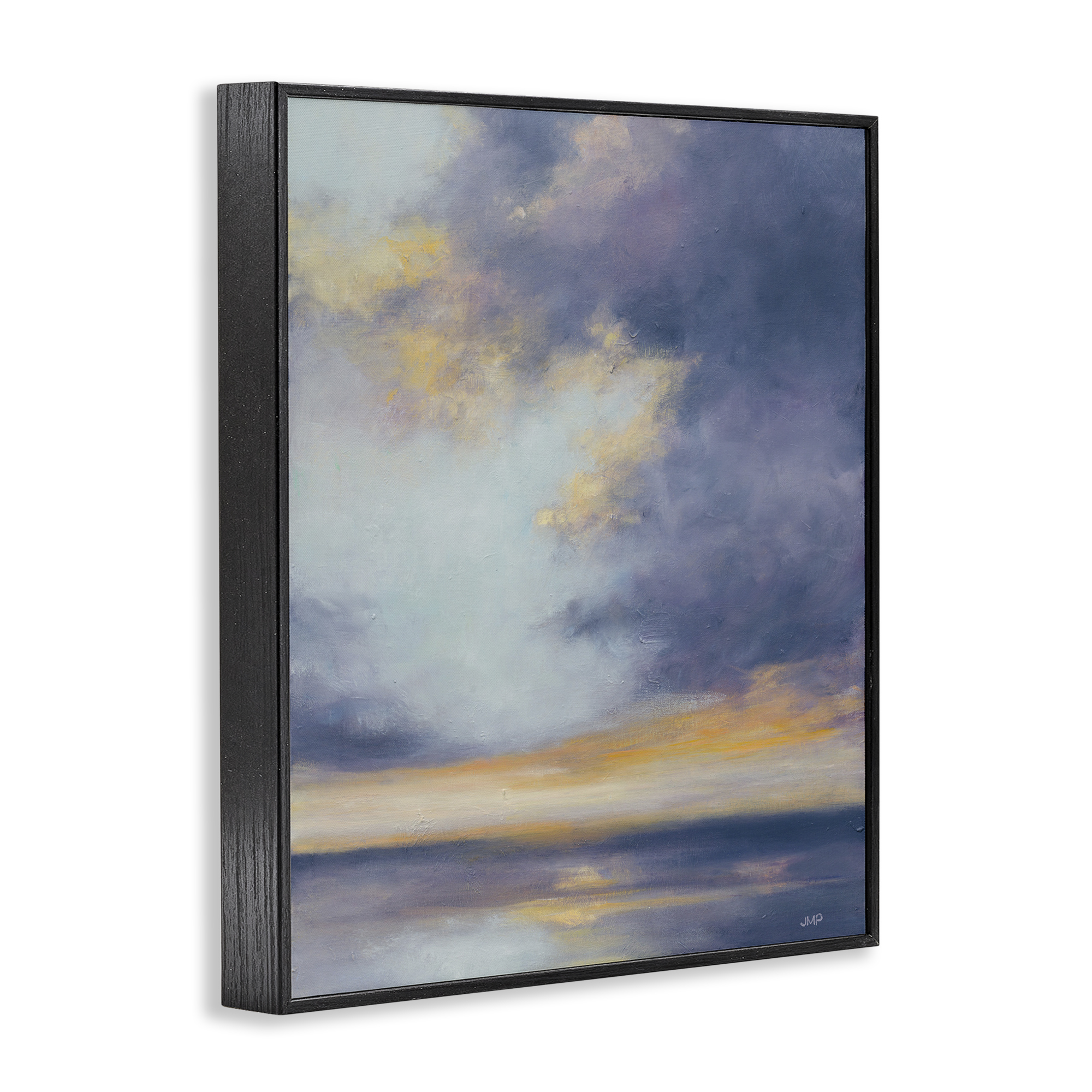 Stupell Industries Light Of Dawn Seascape Landscape Painting Black Framed Art Print Wall Art, 24 x 30