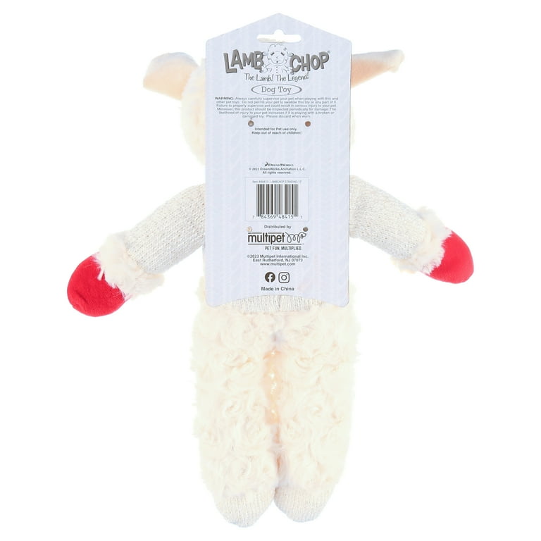 Multipet Wit/Tan Hond Speelgoed Zacht Veilig Pluche Knuffel Piepende Interactieve Leuke Speeltijd Games voor Kleine Medium Rassen - 25 cm