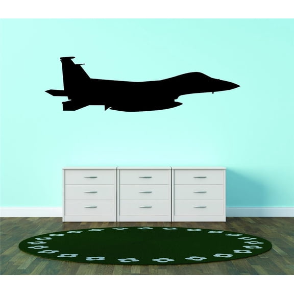 Design With Vinyl Artwork Airplane Jet Fighter Wall Decal for Boys - Military War Cargo Helicopter Battle Combat Themed Decal - Size: 6 In x 20 In