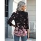 thumbnail image 5 of Camiseta Zeagoo con cuello redondo y estampado floral y manga 3/4 para mujer, 5 of 5