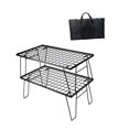 thumbnail image 3 of Mesa de Malla para Parrilla, Mesa de Barbacoa, Escritorio de Malla para Fiesta, Carbón, Mesa de Malla Plegable Multifuncional de Acero para Barbacoa Mesas de 2 piezas, 3 of 8