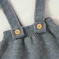 thumbnail image 5 of Generic Knitted Sweater for Children Girls Strap Solid Knitted Ruffles Sweater Baby Jumpsuit Romper with Hat Outfits Clothes Set Cute Knit Oversized Sweater (Grey,0-3 Months), 5 of 9