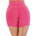 thumbnail image 6 of DODOING 2 Packs High Waist Workout Butt Lifting Yoga Shorts for Women Tummy Control Running Athletic Non See-Through Gym Casual Elastic Short Pants, Black+Rose Red, 6 of 7