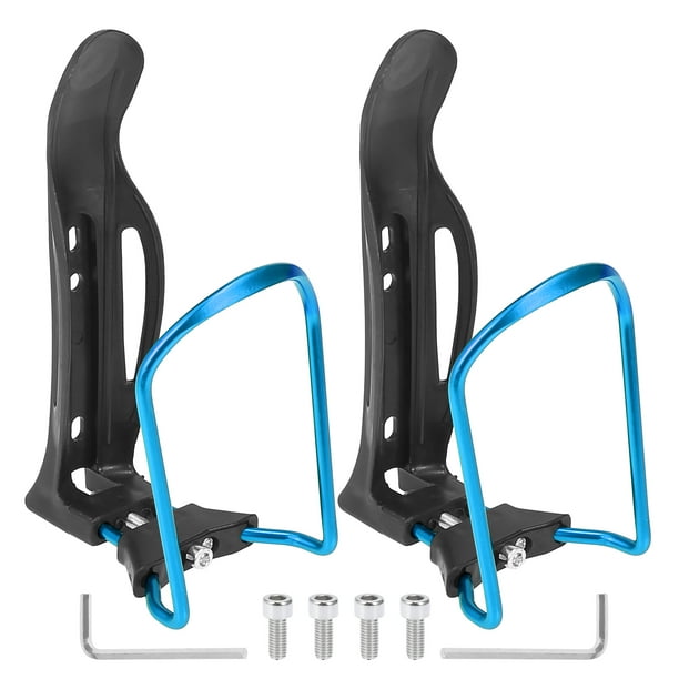 Soporte para botellas de agua ajustable para bicicleta, 2 piezas, portabotellas de aluminio azul