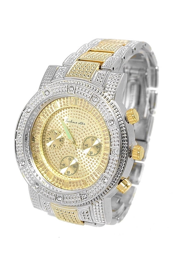Mens Gold-Tone Business & Clubbing Watch 51.5mm, 23mm thick case.