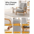 thumbnail image 6 of Mid Century Modern Accent Chairs for Living Room, 23” Wide Comfy Chair for Bedroom, Small Cozy Sherpa Reading Chairs for Adults, 108° Lounge Arm Chair Indoor with Detachable Cover, 5.5" Foam Cushion, 6 of 8