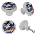 thumbnail image 4 of Unicorn Crystal Knobs with Screws - 4-Pack Round Fluorescent Drawer Pulls, Glow-in-the-Dark Cabinet Pulls, Suitable for Cabinets, Wardrobes, 4 of 6