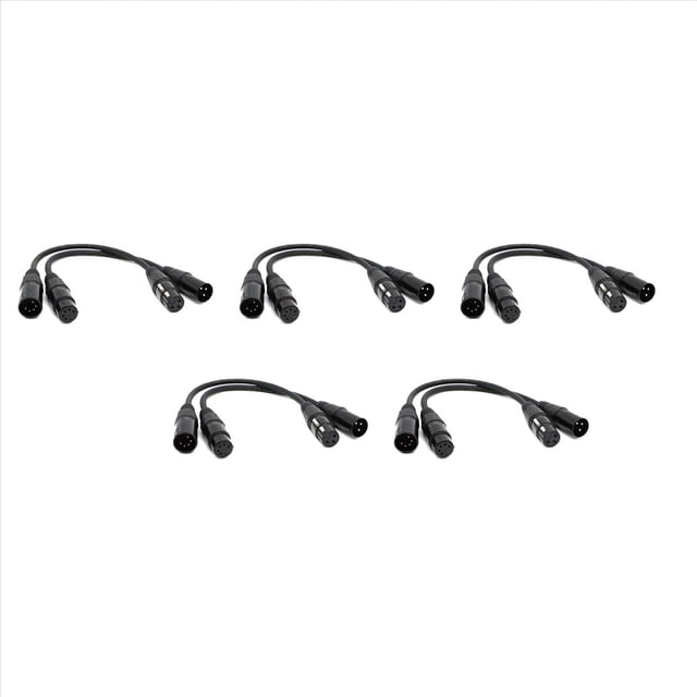 5X Cable de Audio XLR Macho de 3 A XLR Hembra de 5 Y XLR Hembra de 3 A XLR Macho de 5 , para MicróFono DMX Luz de Escenario