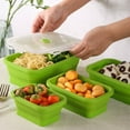 thumbnail image 3 of Shoreew 4Pcs Collapsible Food Storage Container With Lids Flat Stackable Refrigerator Food Box Set Silicone Food Sealed Crisper Lunch Bento Box For Outdoor Picnic Camping Travel, 3 of 7
