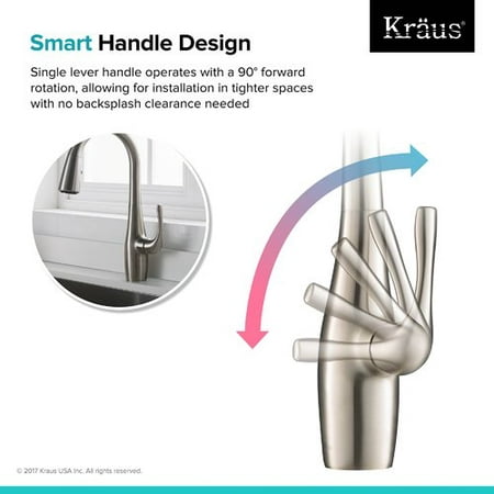 KRAUS Esina™ Single Handle Pull Down Kitchen Faucet with Dual Function Sprayhead in all-Brite™ Spot Free Stainless Steel Finish