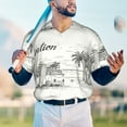 thumbnail image 6 of Daiia Summer Vacation Scene With Camping Van Mens Baseball Jersey Button Down Shirts Short Sleeve Sports Uniforms-3X-Large, 6 of 9