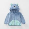 thumbnail image 2 of DHFJKG Toddler Teddy Jackets Zip Up Hoodies Windproof Hooded Cute Animals Fuzzy Warm Coat With Ears For Kids Boys Girls 1-5 Years Comfort Outerwear, 2 of 7