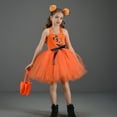 thumbnail image 6 of IBTOM CASTLE Kids Girls Halloween Pumpkin Tutu Dresses with Headband Bag Cosplay Princess Fancy Dress up Outfits 8-9 Years Orange, 6 of 8