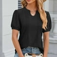 thumbnail image 2 of Giftesty womens Tops On Sale Under $5 Women's Fashion Solid V Neck Short Sleeves Casual T-Shirt Top, 2 of 4