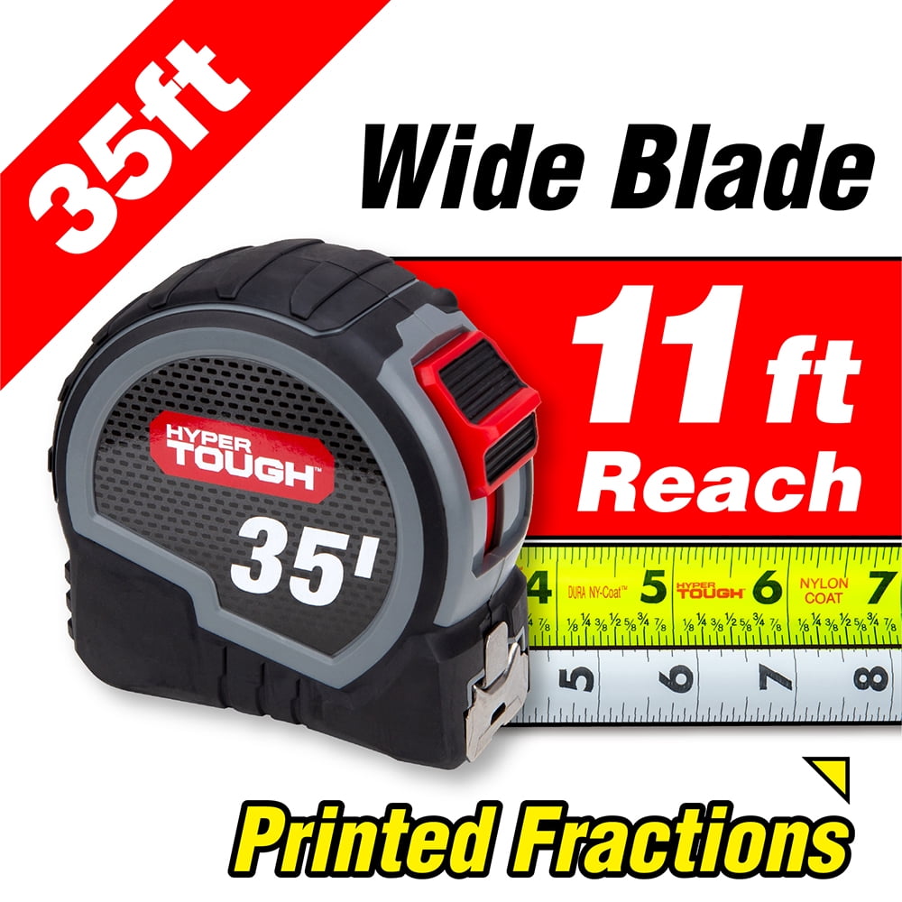 Hyper Tough 35ft. Wide Blade Steel Tape Measure