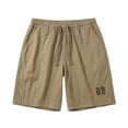thumbnail image 6 of Afuyipoi ​Men's 5-inch Inseam Wide-Leg Shorts Lightweight Breathable Training Shorts, Trendy Letter Print Athletic Shorts with Drawstring Waist Khaki Size XL, 6 of 6