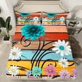 thumbnail image 2 of Castle Fairy Teens Groovy Flower 4-Piece Full Size Sheets,Lodge Cabin Bed Sheets,Rustic Vintage Lightweight Sheet Sets,Breathable Home Decor, 2 of 7