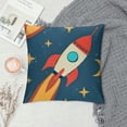 thumbnail image 2 of Qinduosi Cartoon Rockets Pillow Covers,Decorative Throw Pillow, for Sofa Square Cushion Pillowcase White, 2 of 5