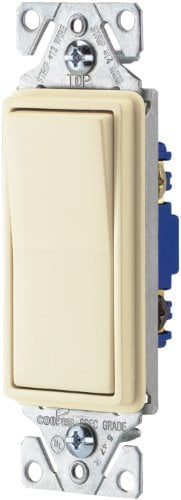 Cooper 7503LA Light Almond Three Way Decorator Rocker Light Switch