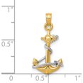 thumbnail image 5 of 14K Two-Tone 3D Anchor With Rope Pendant (23 X 12) Made In Peru k3074, 5 of 6