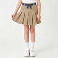 thumbnail image 2 of FRSASU Uniform Skirt for Girls High Waist Mini Preppy Pleated Skirts with Shorts Graduation Back to School Skort Khaki, 2 of 8