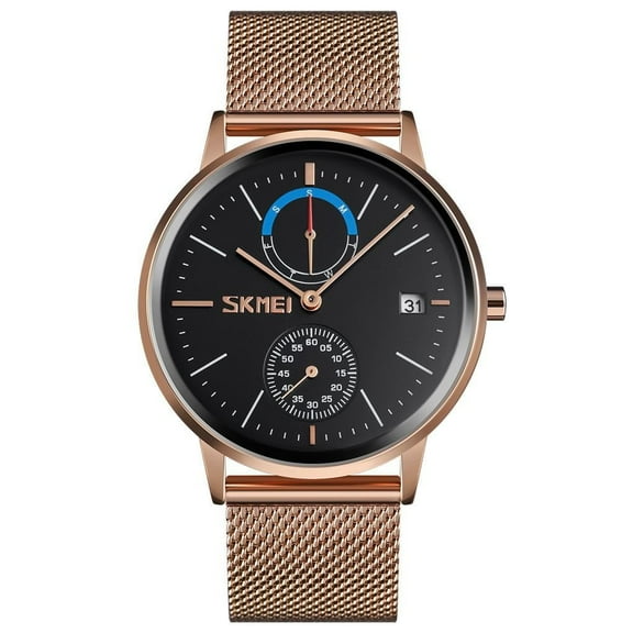 Explojoy Men's Stainless Steel Quartz Watch – Waterproof, Date Display, Business Casual Design