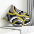 thumbnail image 3 of Yellow Geometric Pillow Covers 24x24 Inch Decorative Throw Pillow Cover, Gray Black Retro Abstract Stripes Lines Sofa Pillowcases Accent Cushion Case Home Decor Bedroom Living Room, 3 of 6