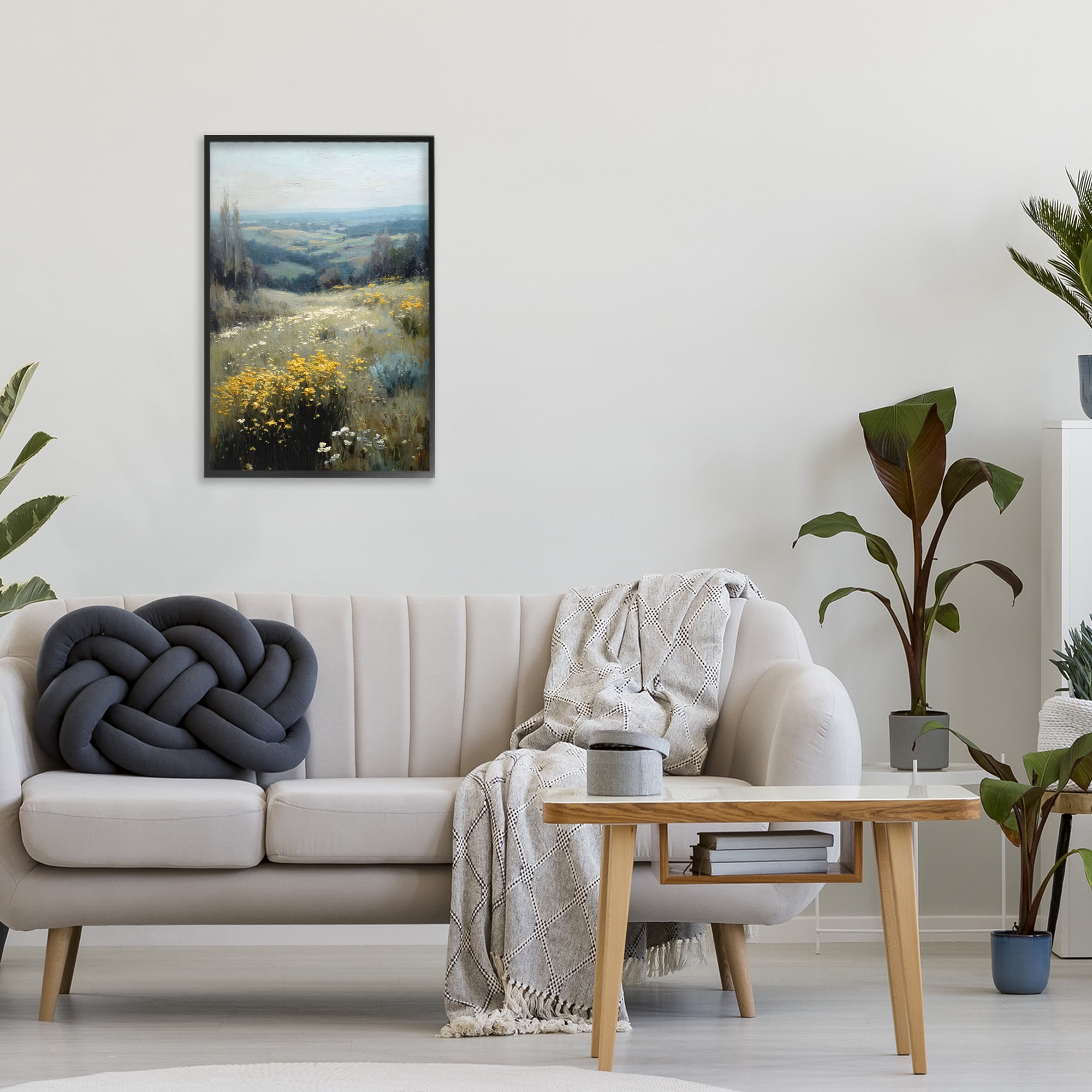 Stupell Industries Sporadic Meadow Flowers Black Framed Giclee Art, design by Petal Prints Design